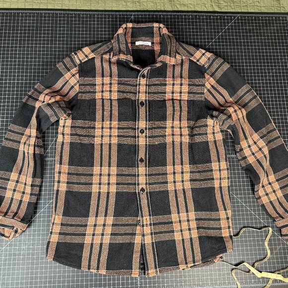 Indi + Ash LS Ames Workshirt - Iron Big Plaid - Size 4 Large - Picture 1 of 14